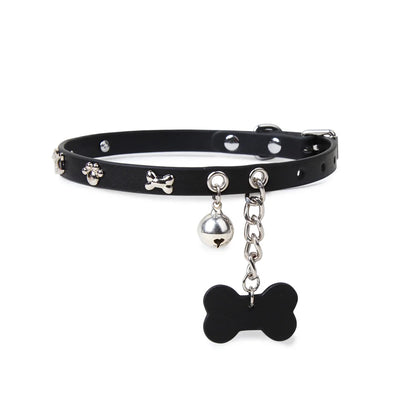 Leather Punk Bone BDSM Choker for Advanced Players