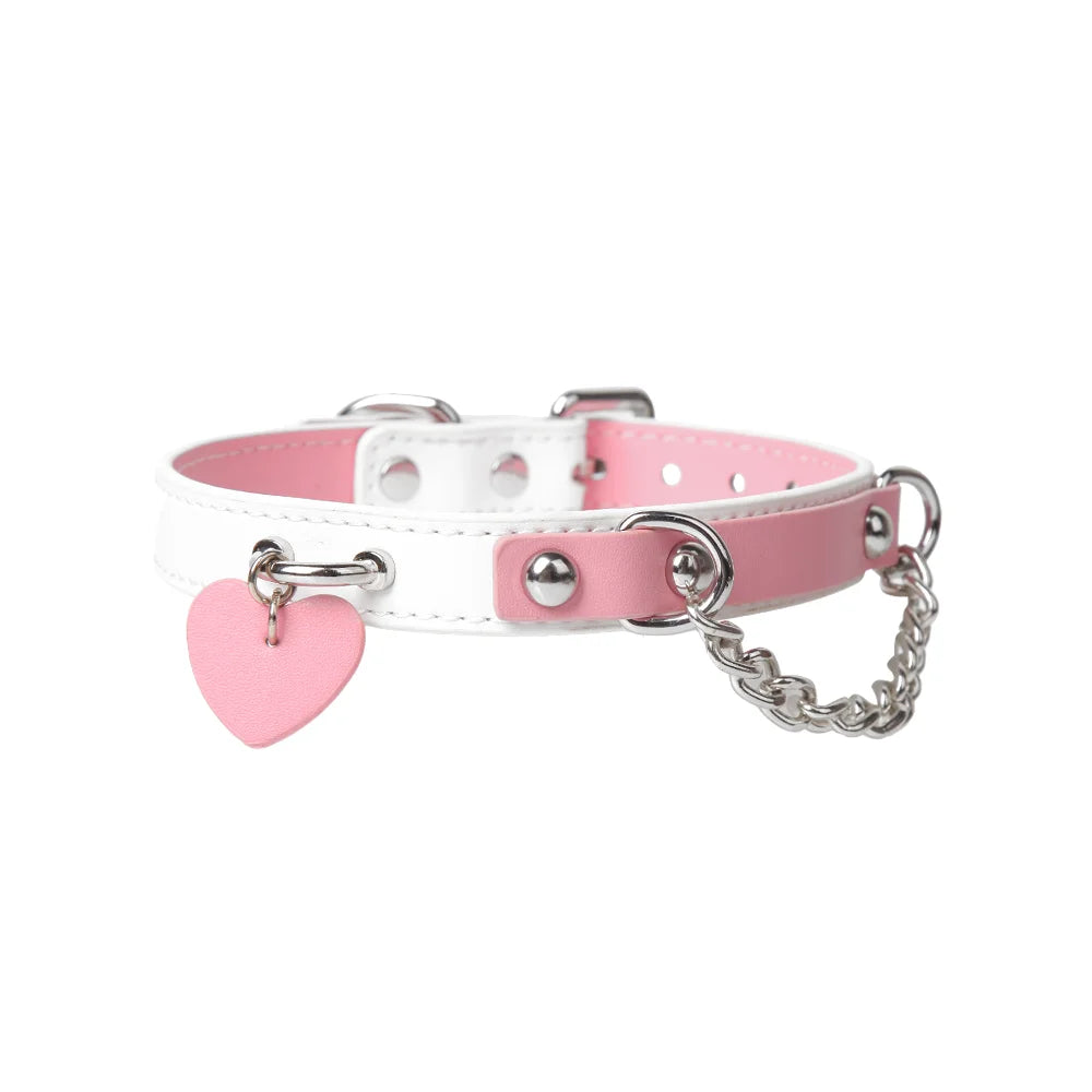 Punk Cute BDSM Choker in Leather for Advanced Players