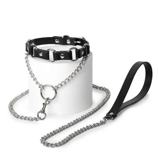 BDSM Collars with Punk Metal Ring