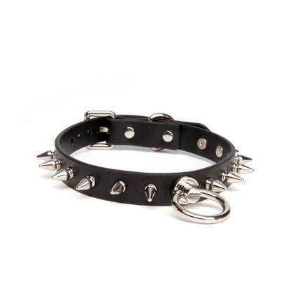 Leather Punk Studded BDSM Choker for Extreme Play