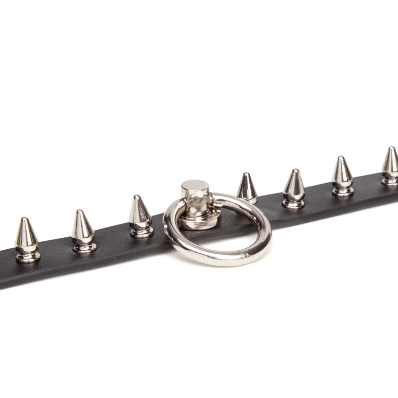 Leather Punk Studded BDSM Choker for Extreme Play