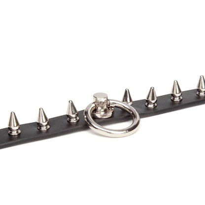 Leather Punk Studded BDSM Choker for Extreme Play