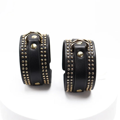 Punk Studded Decor BDSM Ankle and Wrist Cuffs