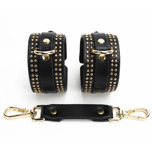 Punk Studded Decor BDSM Ankle and Wrist Cuffs