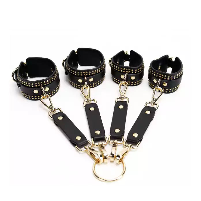 Punk Studded Decor BDSM Ankle and Wrist Cuffs