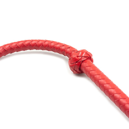 Red Heart Shaped Pleather Woven Long Snake Whip