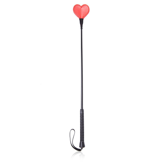 Red Heart Shaped Rubber Handle Classic Riding Crop