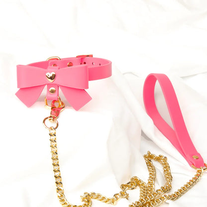 Romantic Bowtie Leather BDSM Choker