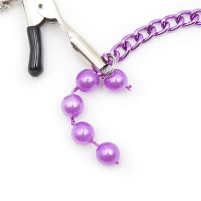 Purple Metal Nipple Clamps to Elevate Your BDSM Play