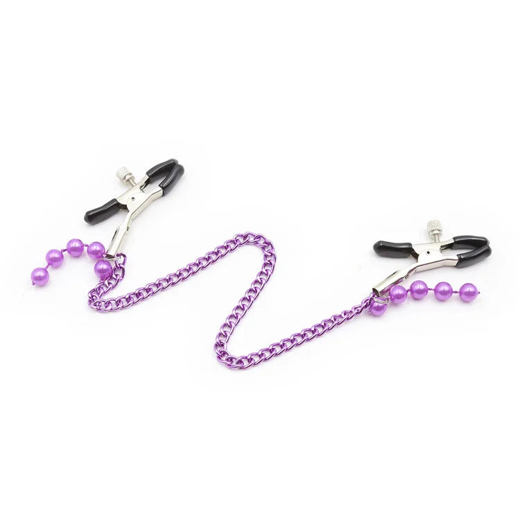 Purple Metal Nipple Clamps to Elevate Your BDSM Play