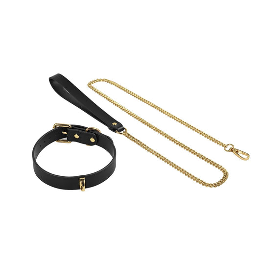 Sleek Black Leather BDSM Collars