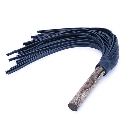 Solid Wood Handle Leather BDSM Flogger Spank Toy