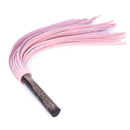 Solid Wood Handle Leather BDSM Flogger Spank Toy