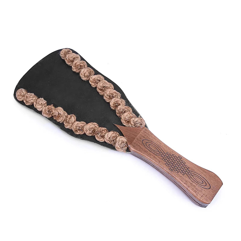 Wood Handle Spanking Paddle with Cowhide