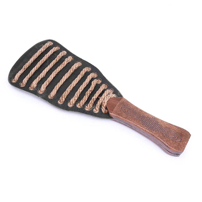 Wood Handle Spanking Paddle with Cowhide