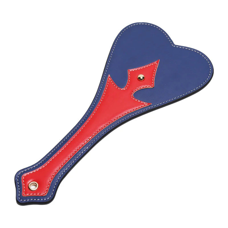 Spade-Shaped Leather Spanking Paddle