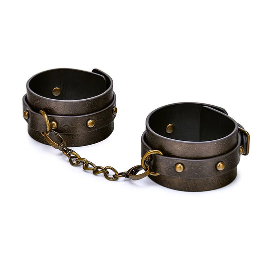 Vintage Soft Leather BDSM Ankle and Wrist Cuffs Set