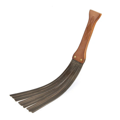 Premium Leather BDSM Flogger with Wooden Handle